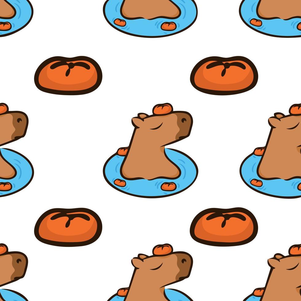 Papel de parede de capivara de desenho animado