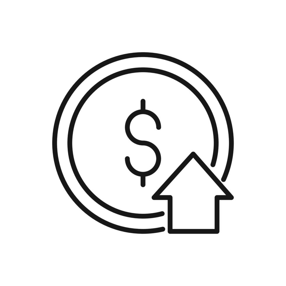 editável ícone do dólar troca taxa fortalecido, vetor ilustração isolado em branco fundo. usando para apresentação, local na rede Internet ou Móvel aplicativo