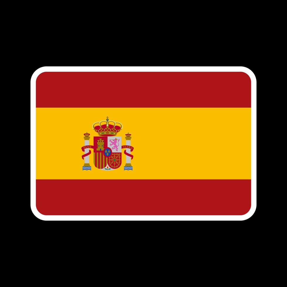 bandeira da espanha, cores oficiais e proporção. ilustração vetorial. vetor