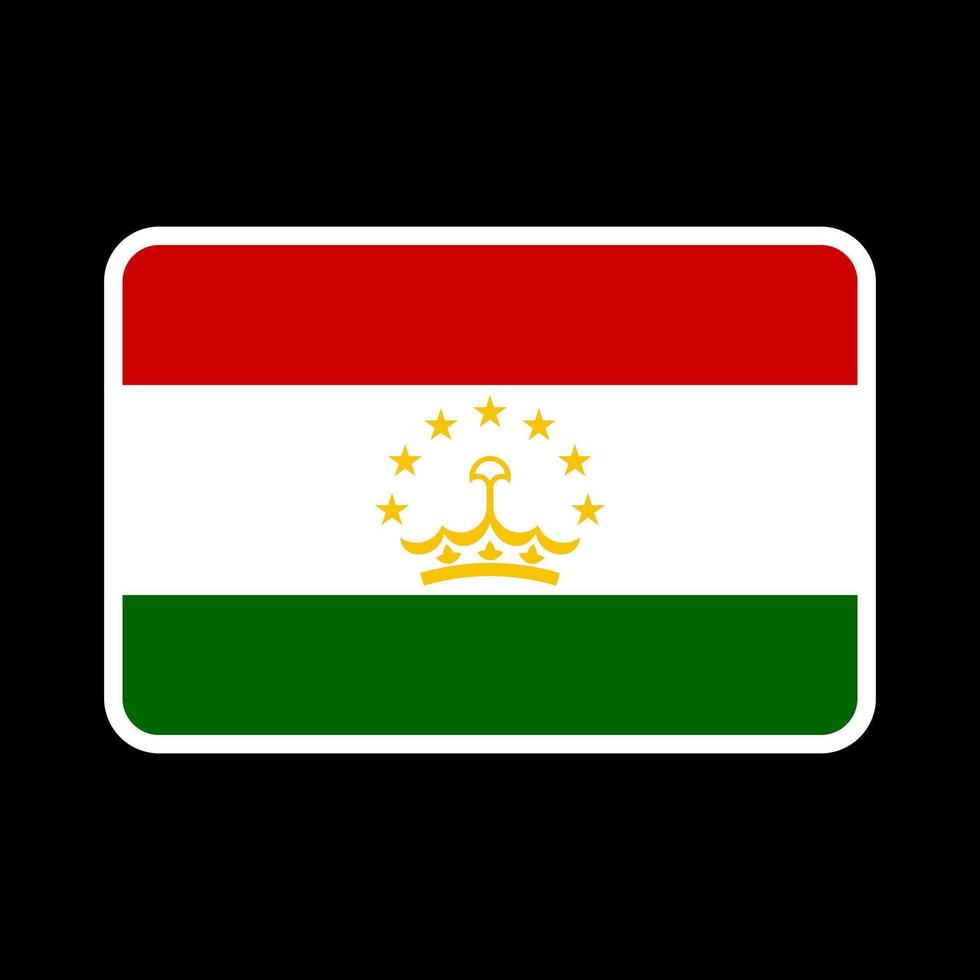 bandeira do tajiquistão, cores oficiais e proporção. ilustração vetorial. vetor