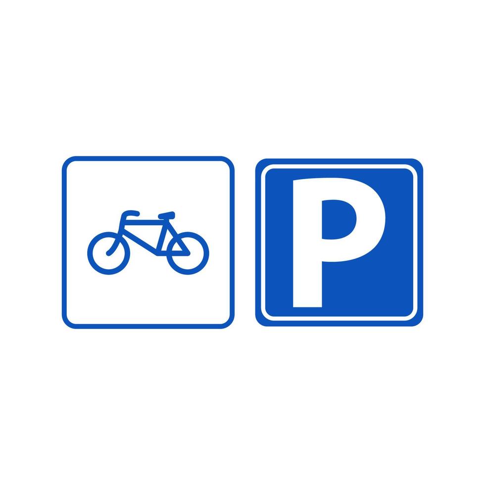 Atenção placa rótulo bicicleta, não bicicleta, estacionamento área bicicleta, vetor gráfico