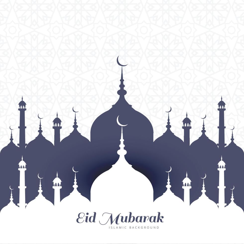 eid Mubarak muçulmano cumprimento cartão festival fundo vetor