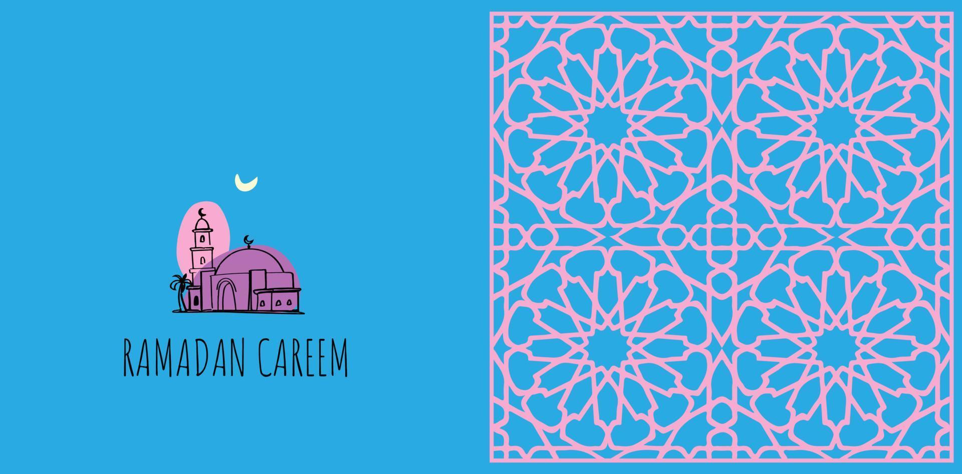 Ramadã kareem. islâmico cumprimento cartão modelo islâmico enfeite vetor