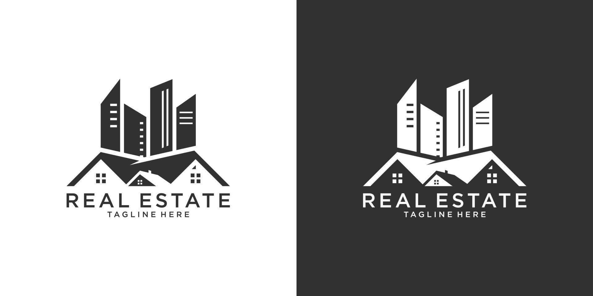 conceito de design de vetor de telhado e logotipo em casa. logotipo imobiliário.