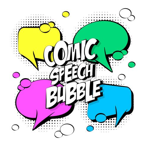 Bolhas do discurso em quadrinhos vetor