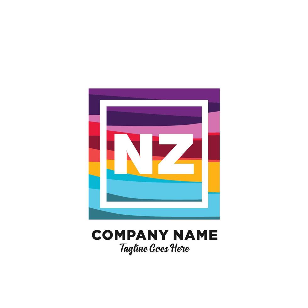 nz inicial logotipo com colorida modelo vetor. vetor