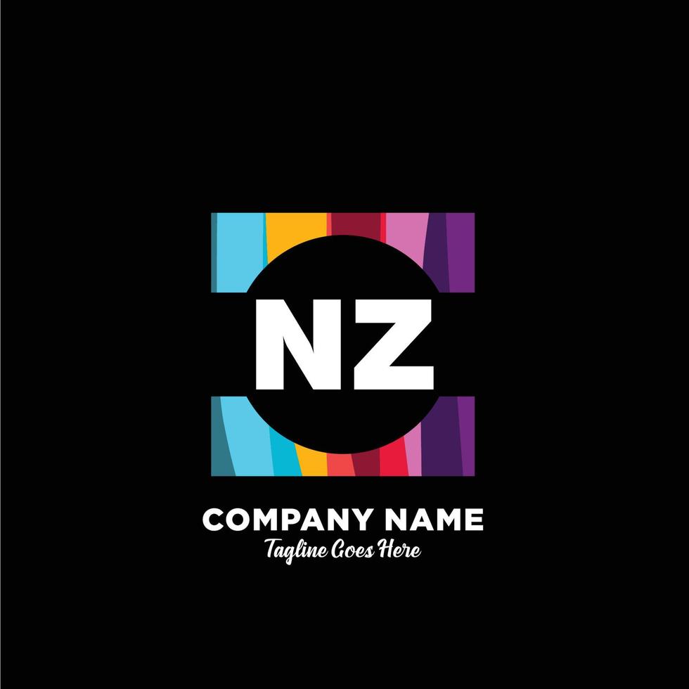 nz inicial logotipo com colorida modelo vetor. vetor