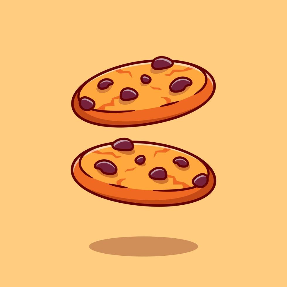 chocolate biscoitos desenho animado vetor ícone ilustração. Comida lanche ícone conceito isolado Prêmio vetor. plano desenho animado estilo