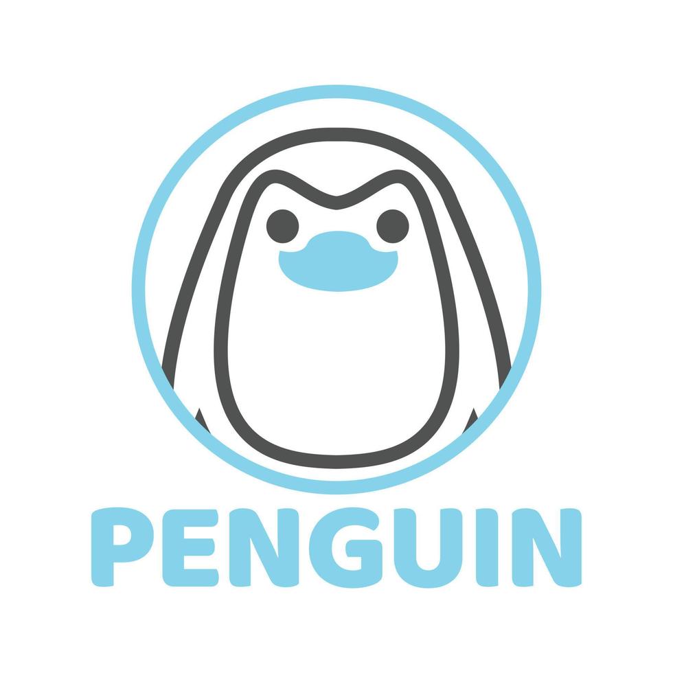 moderno vetor plano Projeto simples minimalista logotipo modelo do pinguim cabeça mascote personagem vetor coleção para marca, emblema, rótulo, distintivo. isolado em branco fundo.