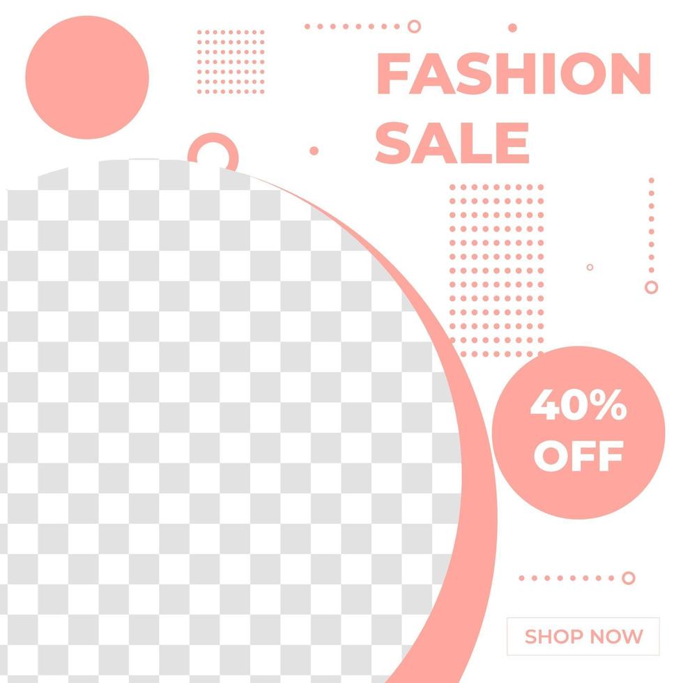 banner de design de modelo de postagem de promoção de venda de moda criativa com estilo de cor rosa. bom para vetor de promoção de negócios online
