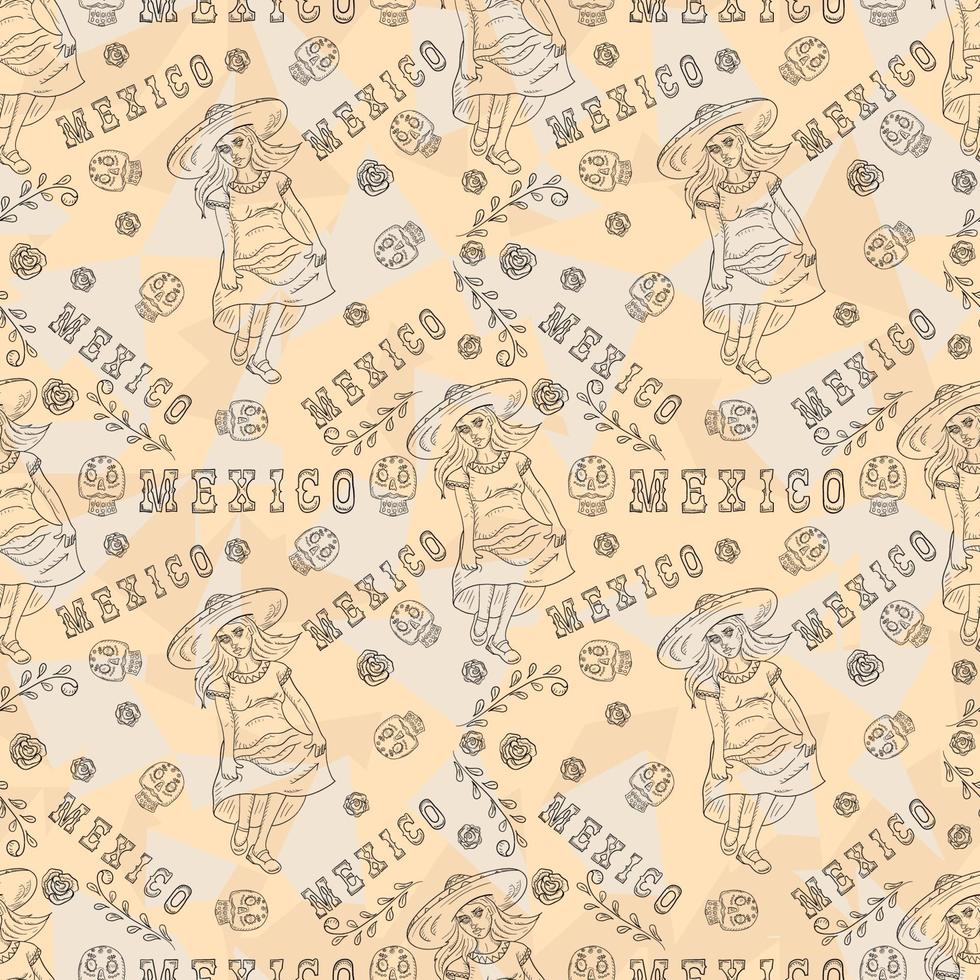 ilustração de contorno de um tema mexicano perfeito para design vetor