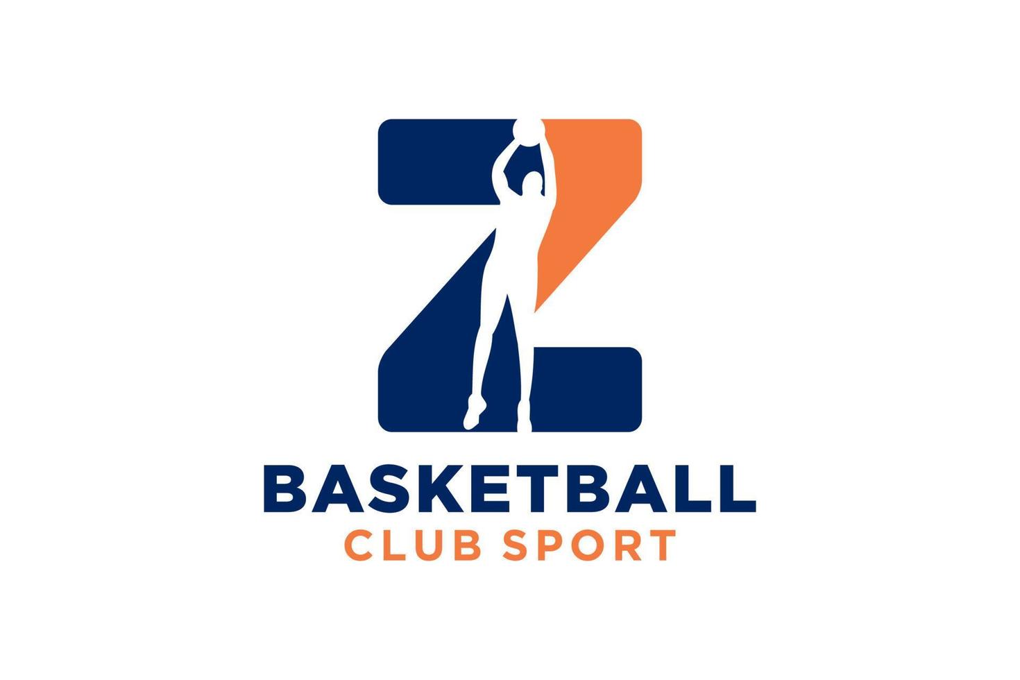 inicial carta z basquetebol logotipo ícone. cesta bola logótipo símbolo. vetor