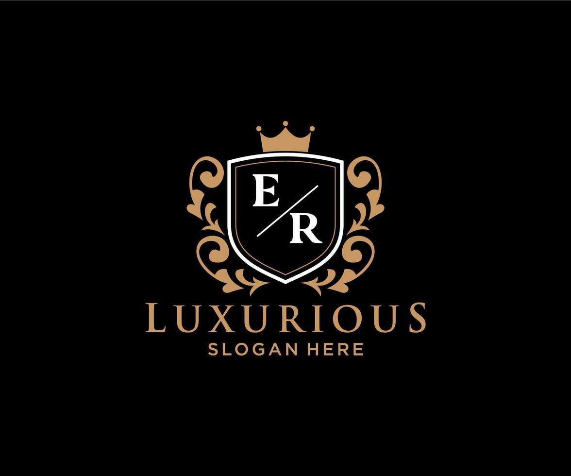 modelo de logotipo de luxo real de letra inicial em arte vetorial para restaurante, realeza, boutique, café, hotel, heráldica, joias, moda e outras ilustrações vetoriais. vetor