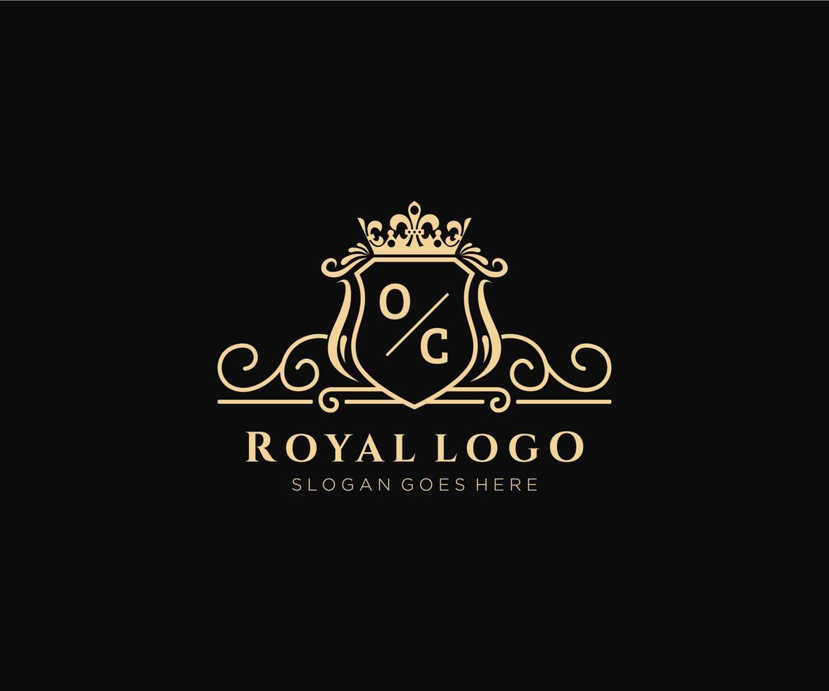 inicial oc carta luxuoso marca logotipo modelo, para restaurante, realeza, butique, cafeteria, hotel, heráldico, joia, moda e de outros vetor ilustração.