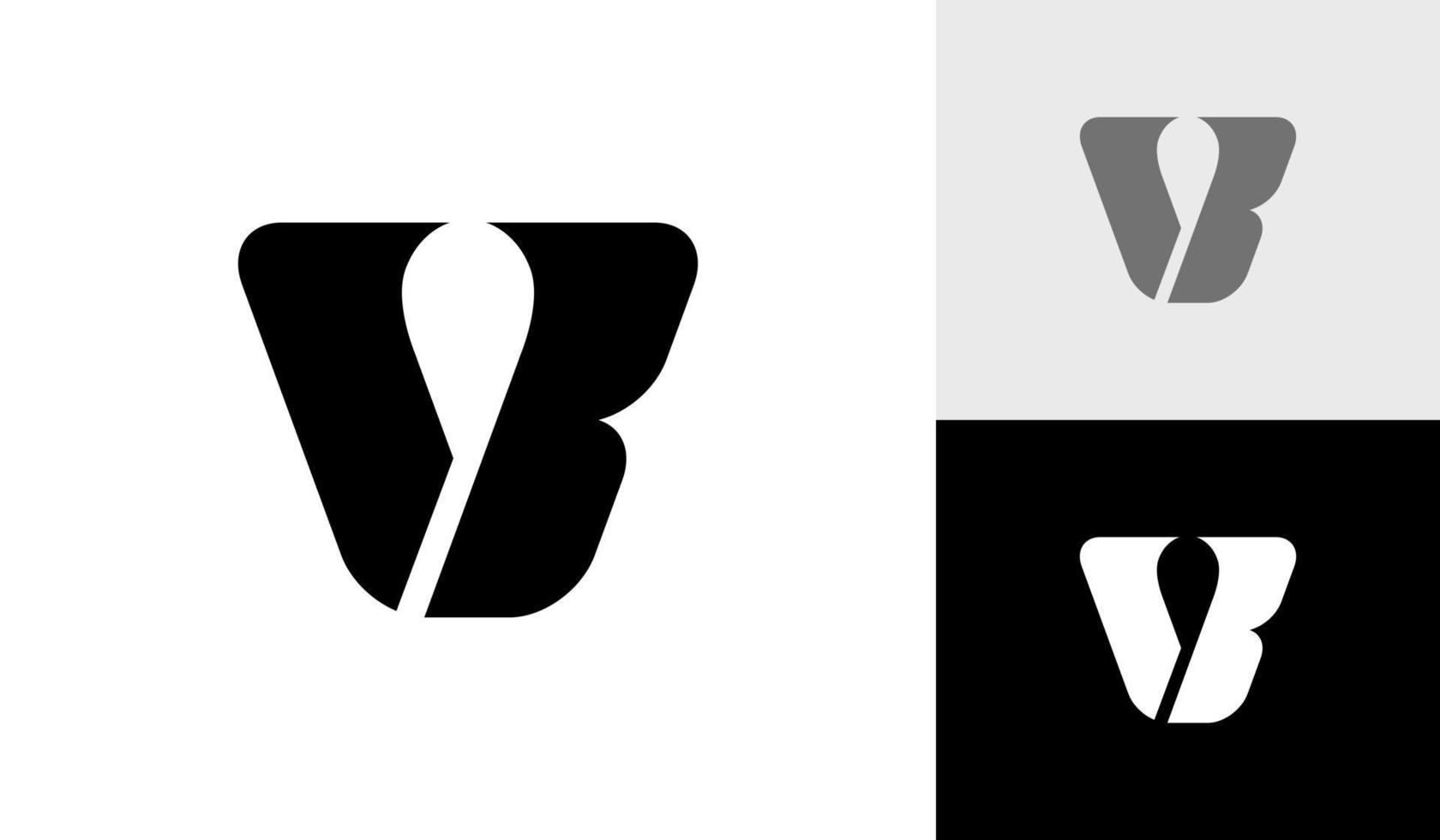 carta vb inicial monograma logotipo Projeto vetor