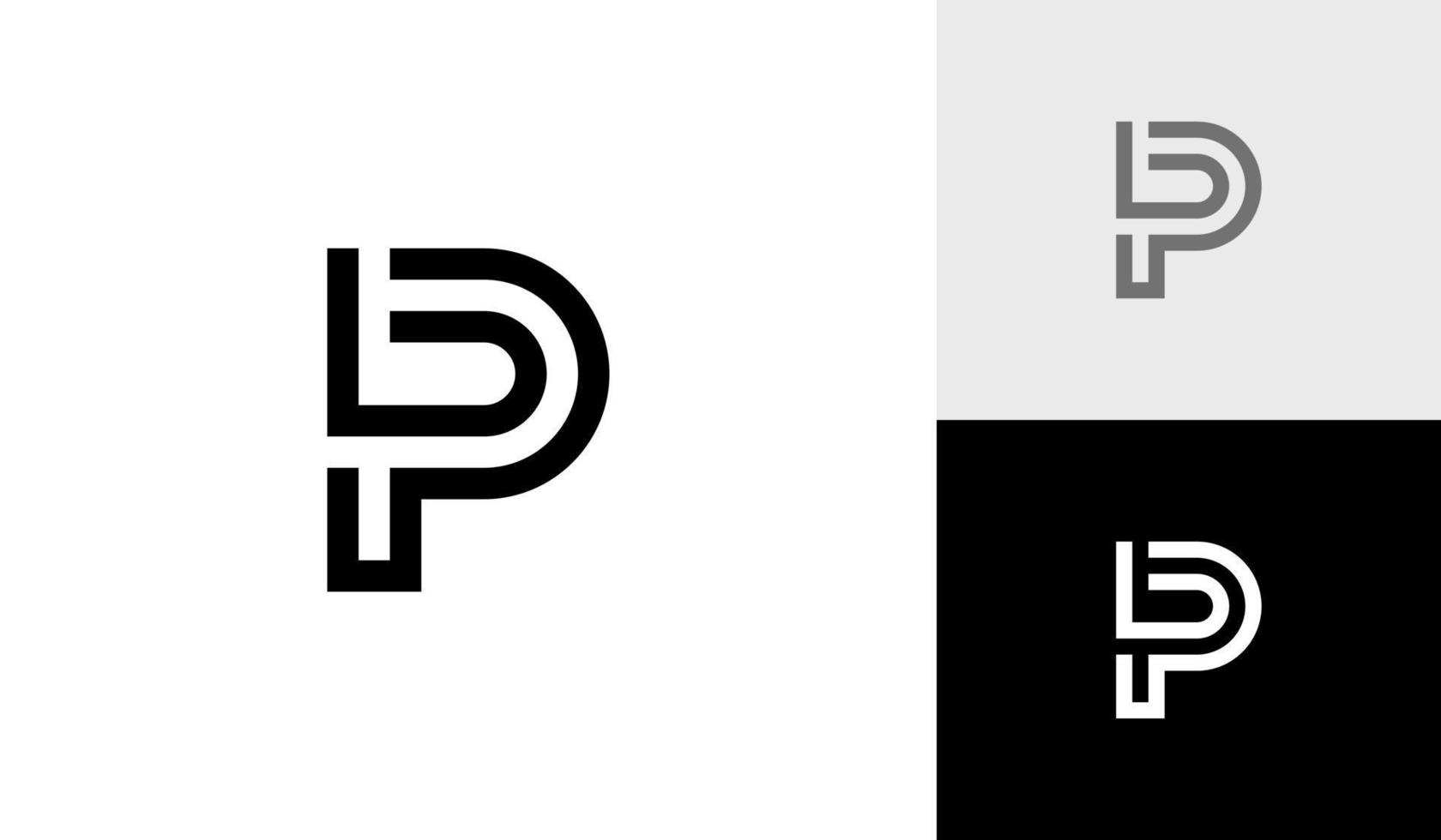 monoline carta bp ou pb monograma logotipo Projeto vetor