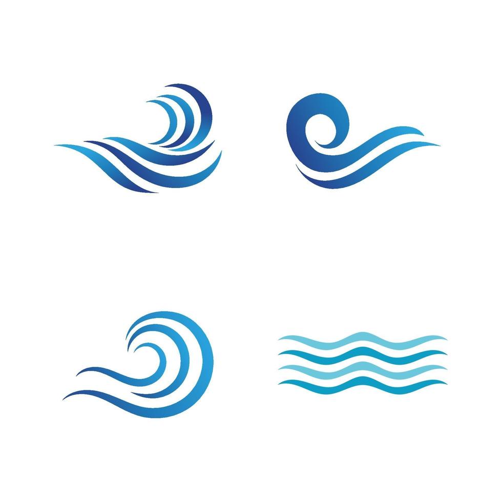 logotipos de ondas de água doce vetor