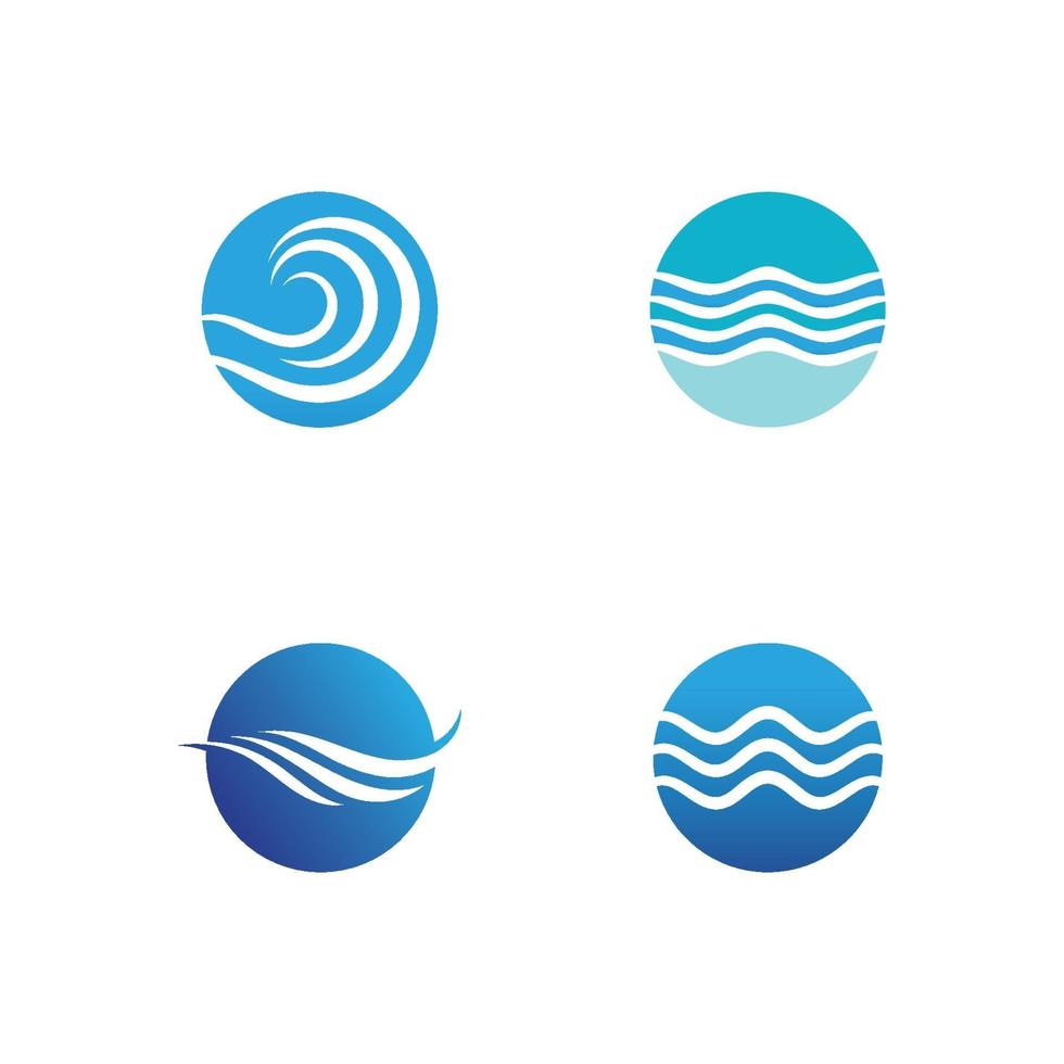 logotipos de ondas de água doce vetor