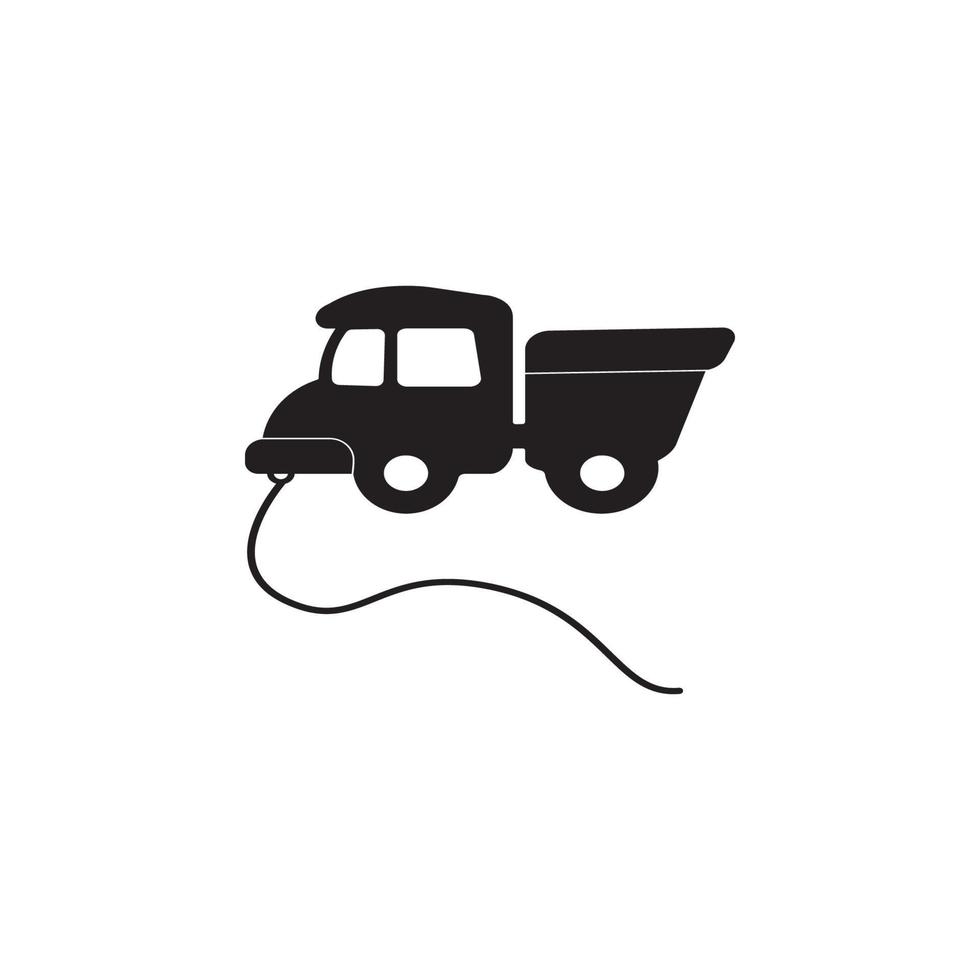 brinquedo caminhão em uma corda vetor ícone