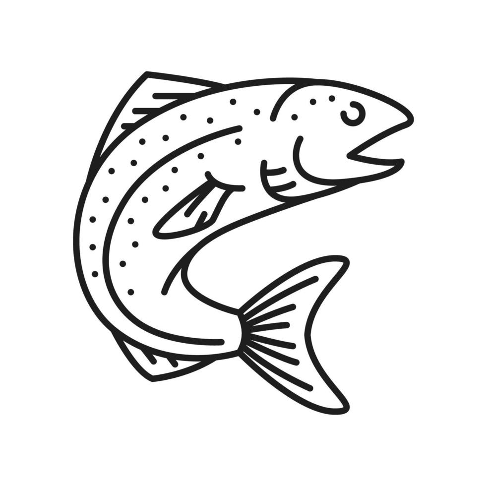 salmão Suécia peixe isolado atum fino linha ícone vetor