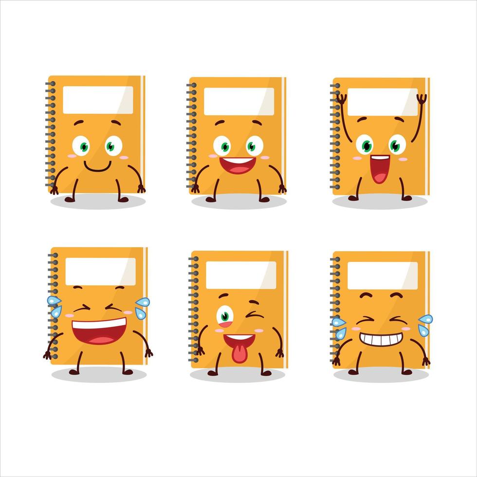 desenho animado personagem do laranja estude livro com sorrir expressão vetor