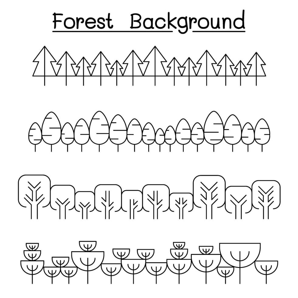 paisagem da floresta em vista panorâmica ilustração vetorial design gráfico vetor