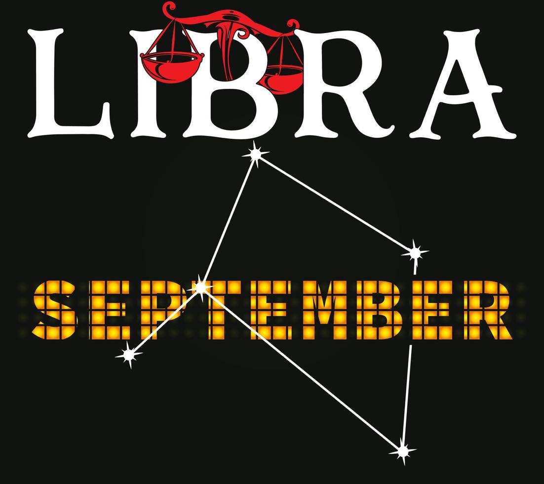 Libra setembro camisa, zodíaco Libra vetor