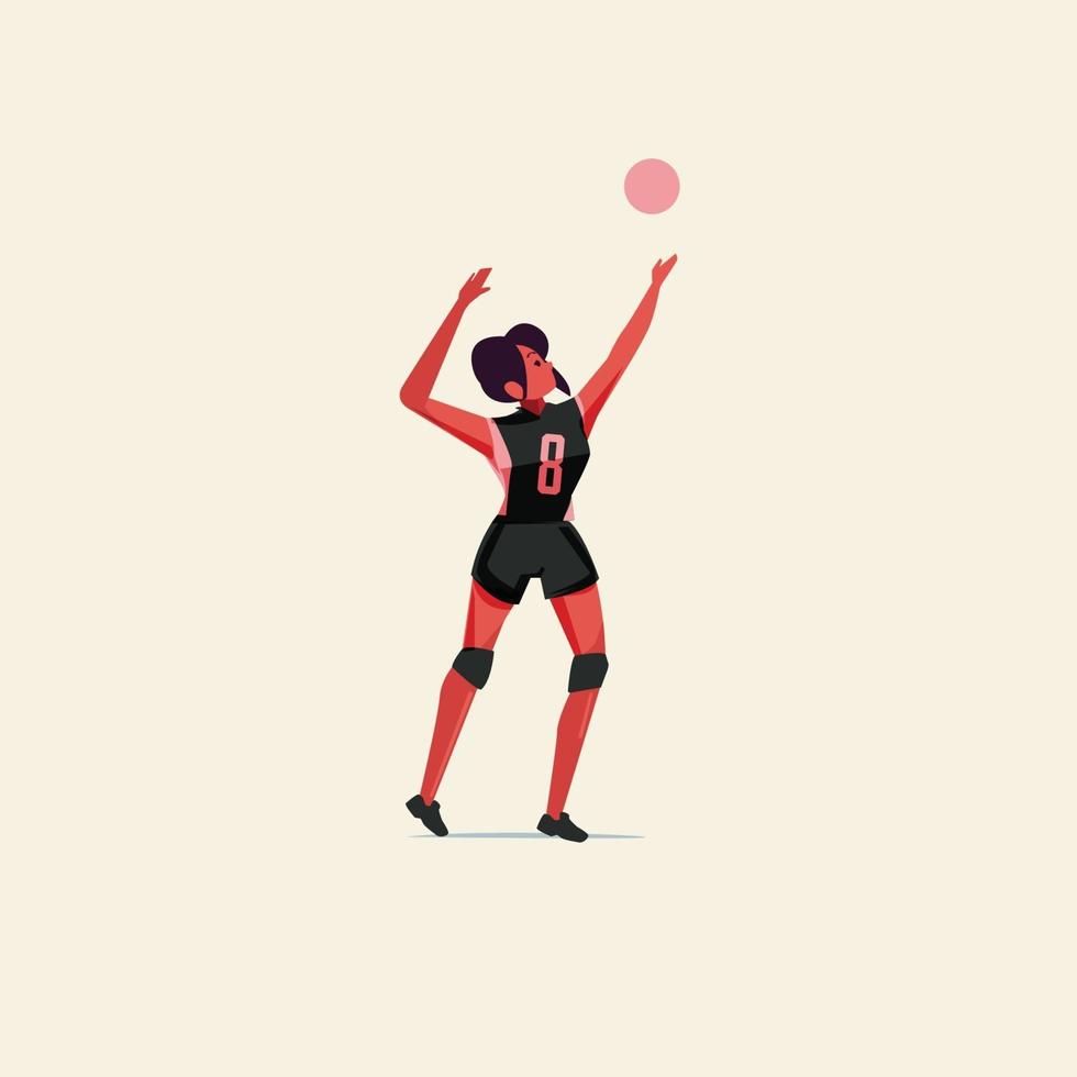 menina do voleibol - ilustração vetorial vetor