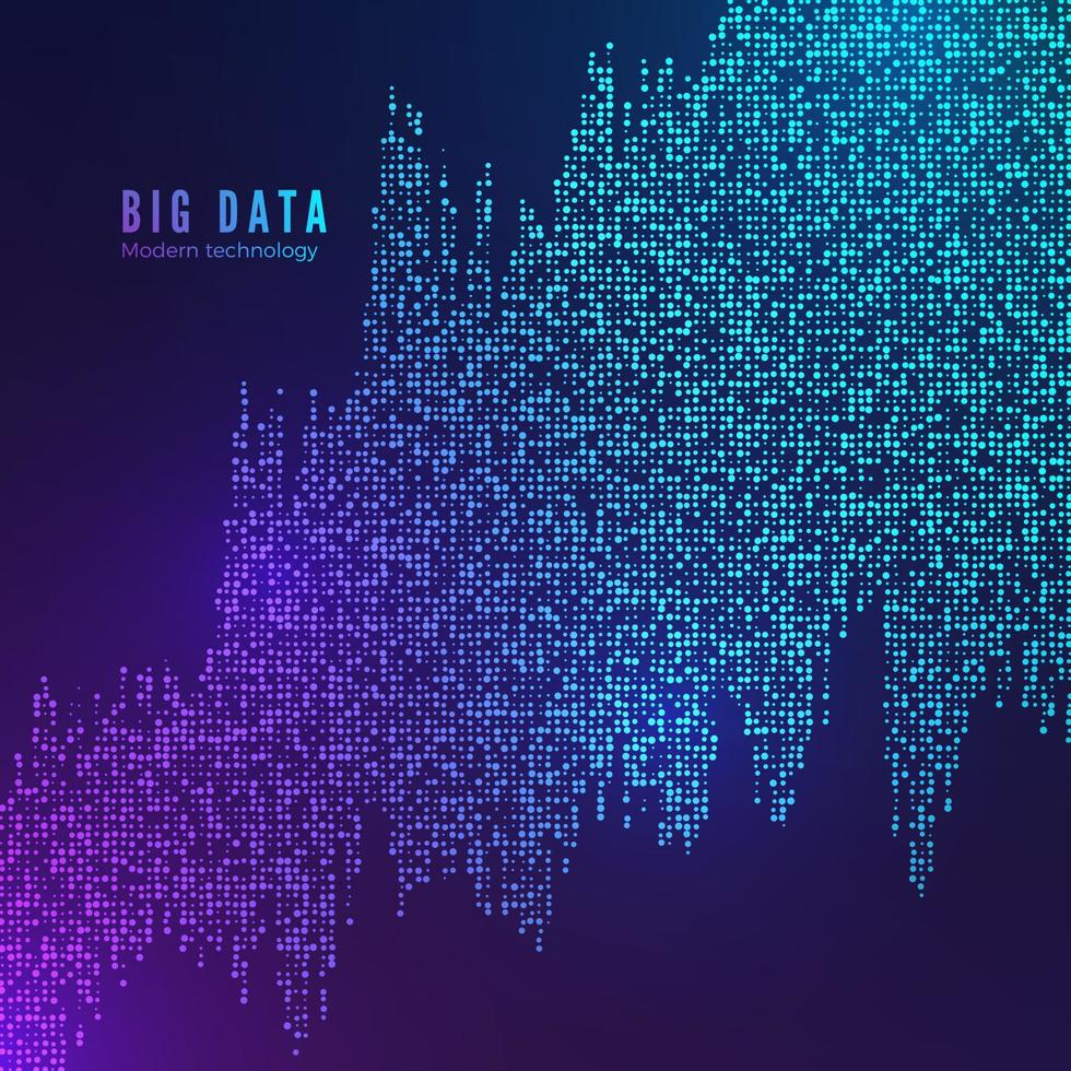 grande dados fluxo visualização. digital dados fluxo. múltiplo ponto aceno. abstrato tecnologia fundo dentro azul cores. vetor