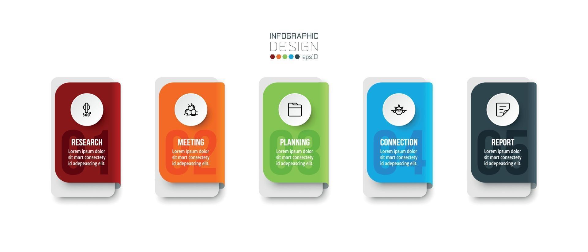 infográfico modelo de negócio com etapa ou opção de design. vetor