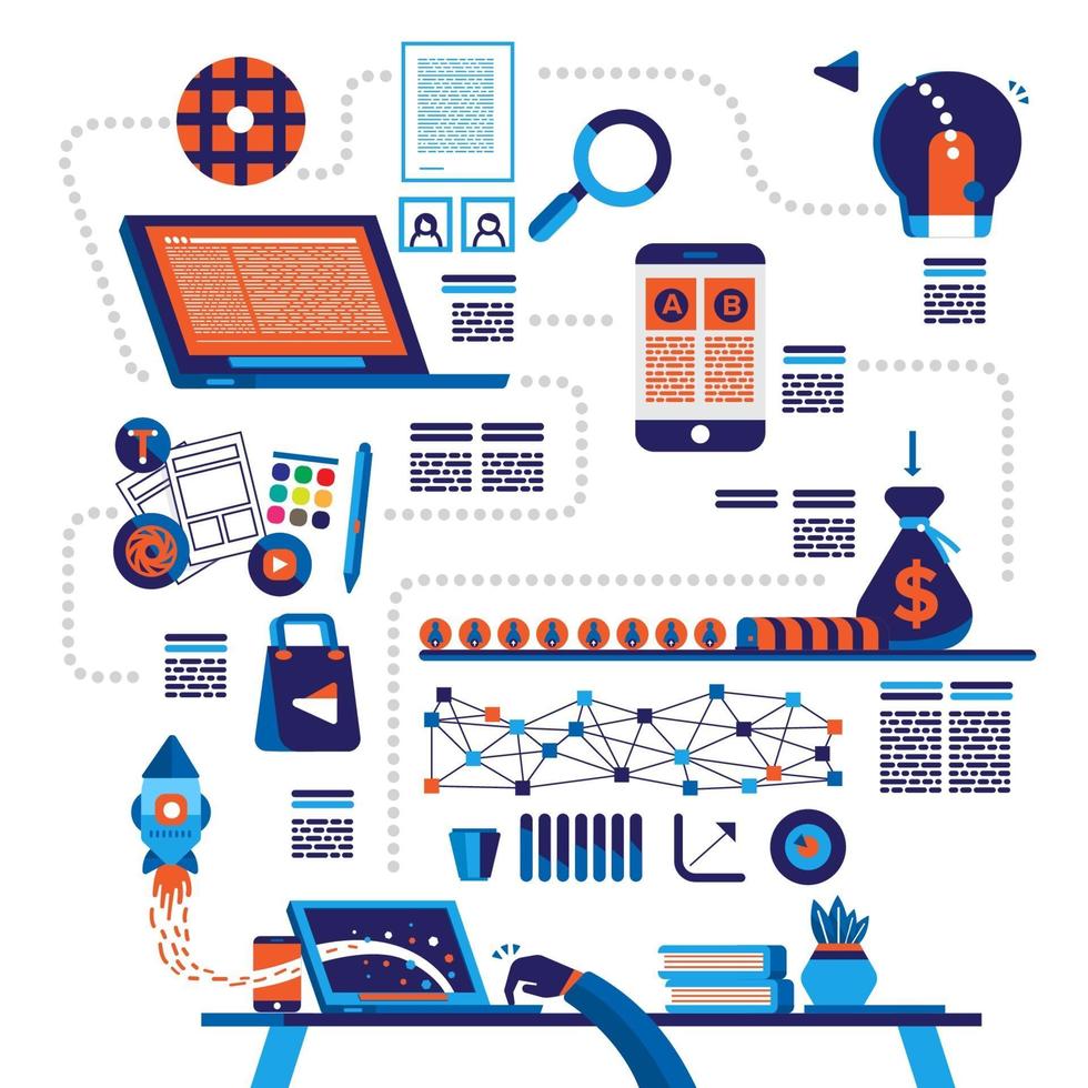 infográfico de empresa inicial vetor