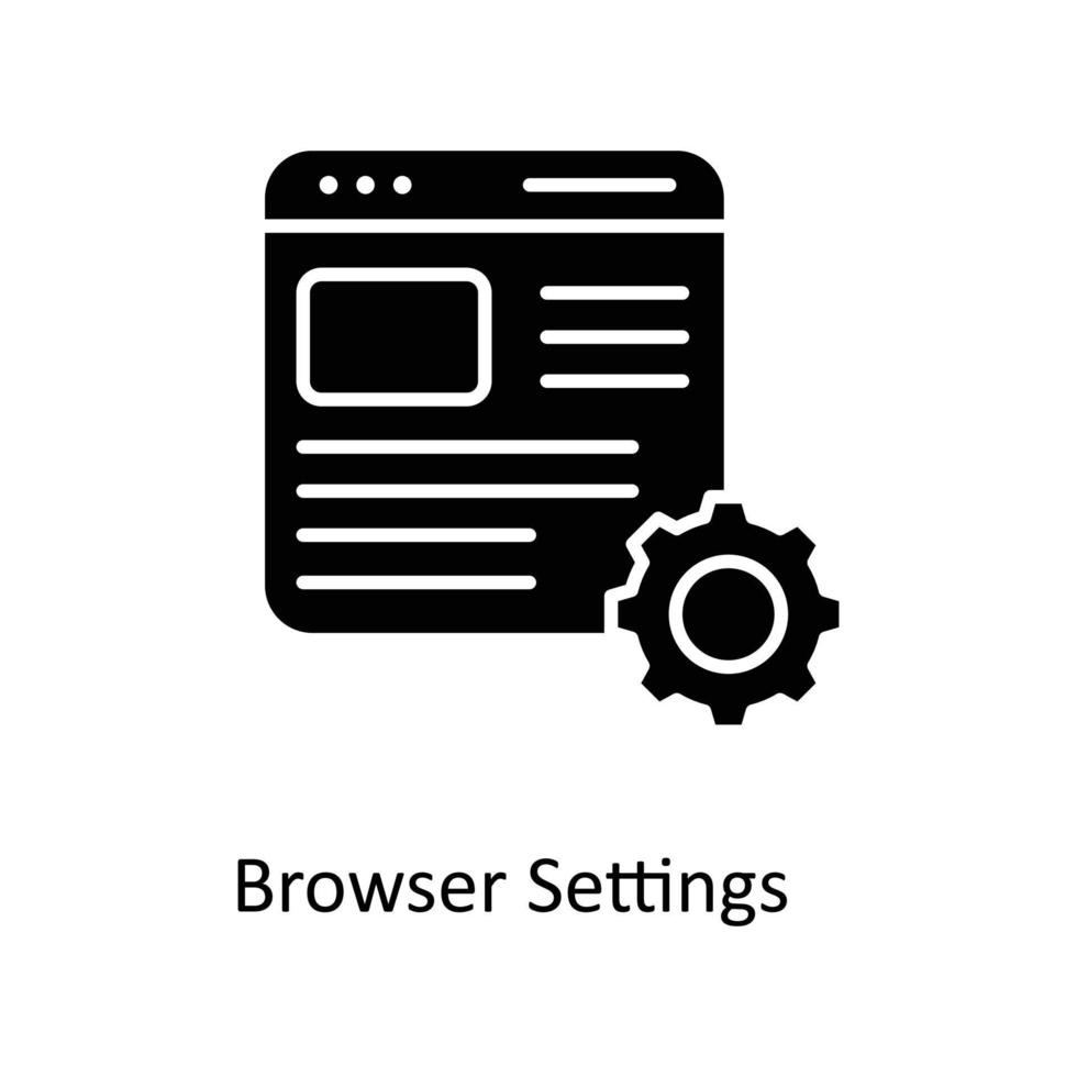navegador configurações vetor sólido ícones. simples estoque ilustração estoque