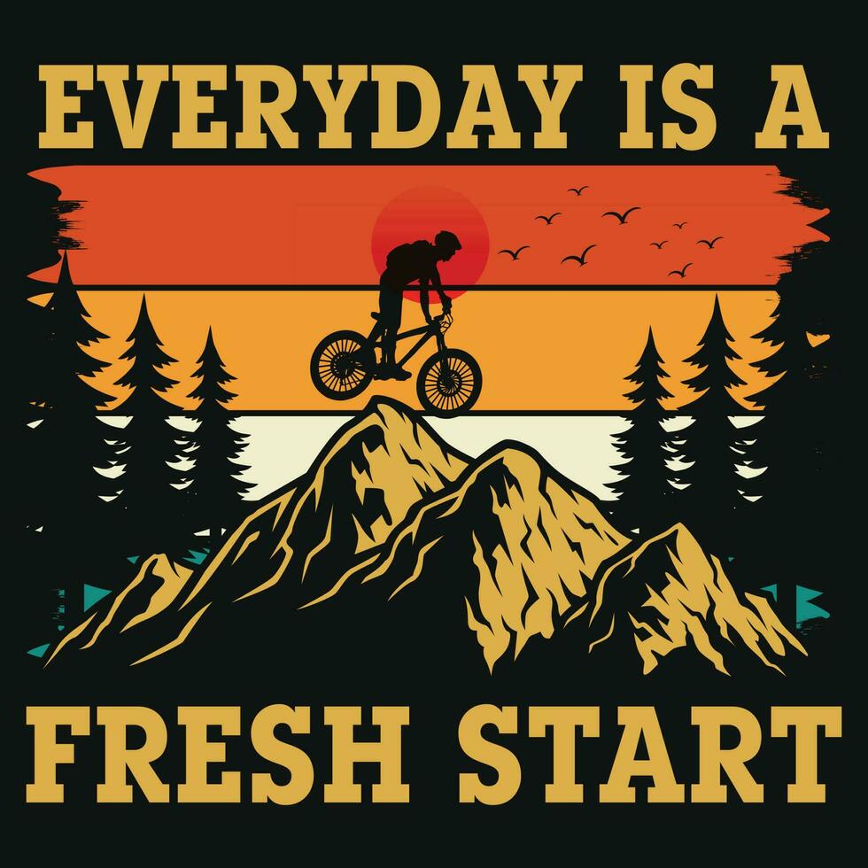 montanha bicicleta equitação camiseta Projeto vetor