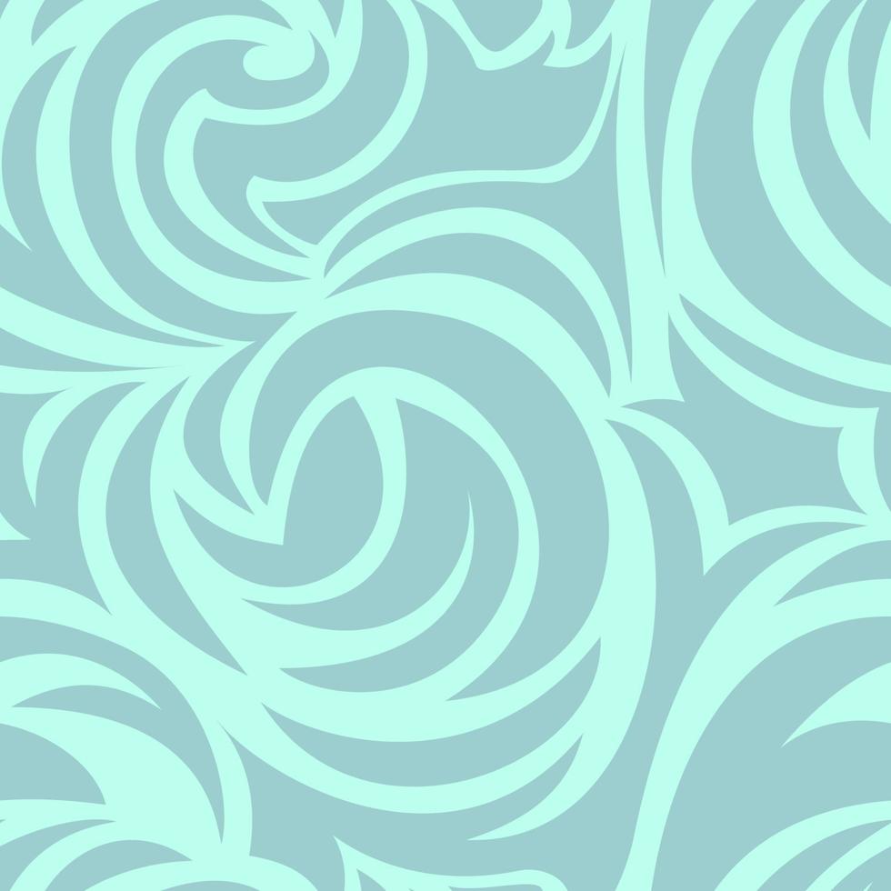 textura turquesa sem costura de espirais e cachos. padrão do mar em tons pastel. vetor