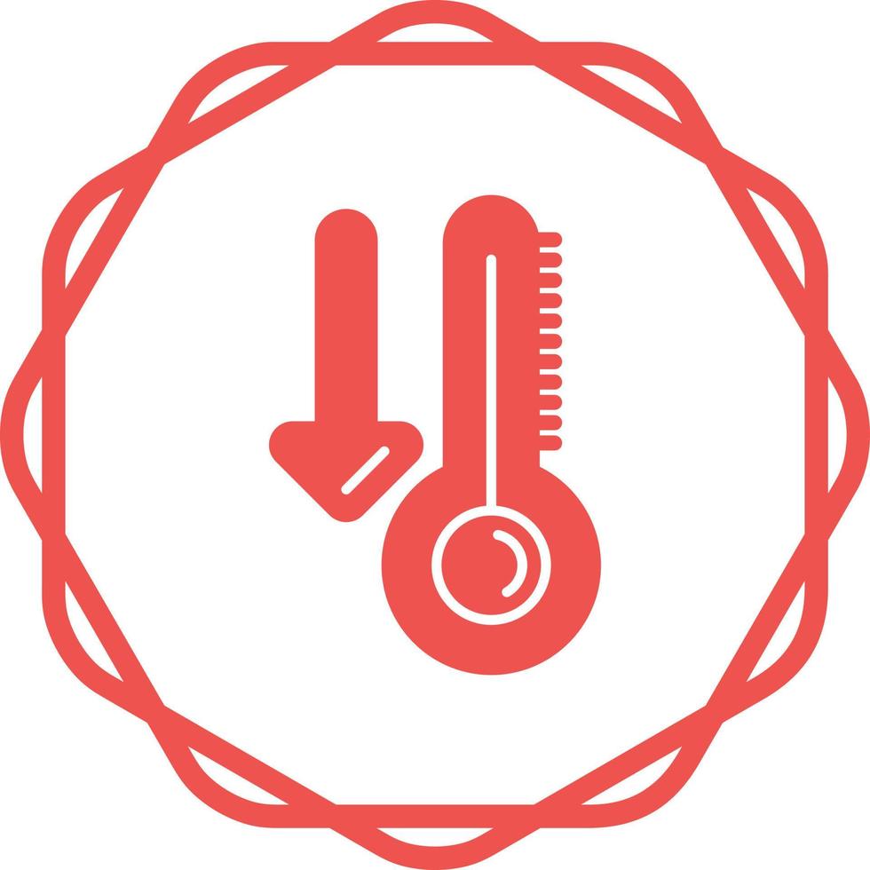 ícone de vetor de baixa temperatura