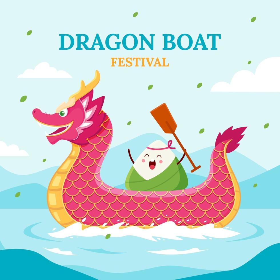 celebração do festival do barco dragão vetor