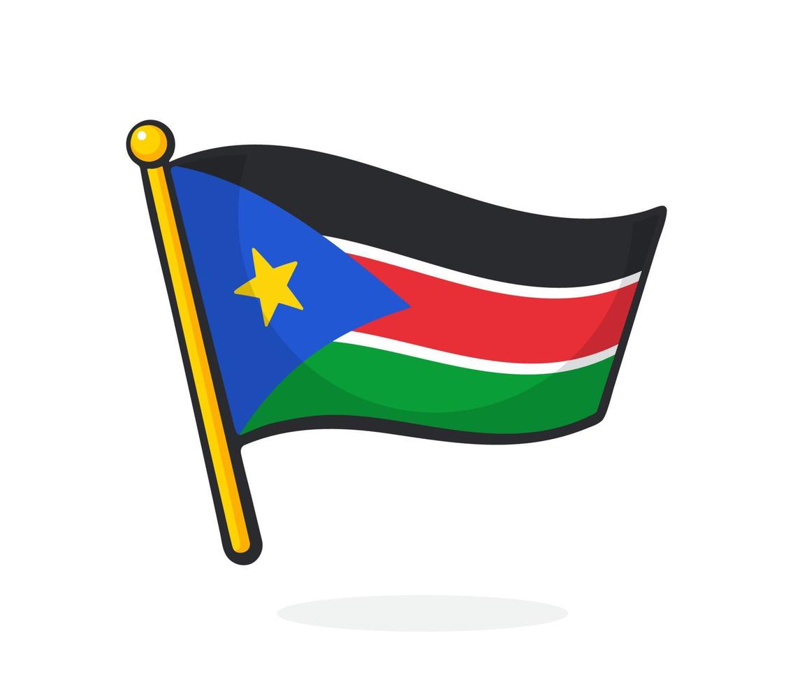 desenho animado ilustração do bandeira do sul Sudão vetor