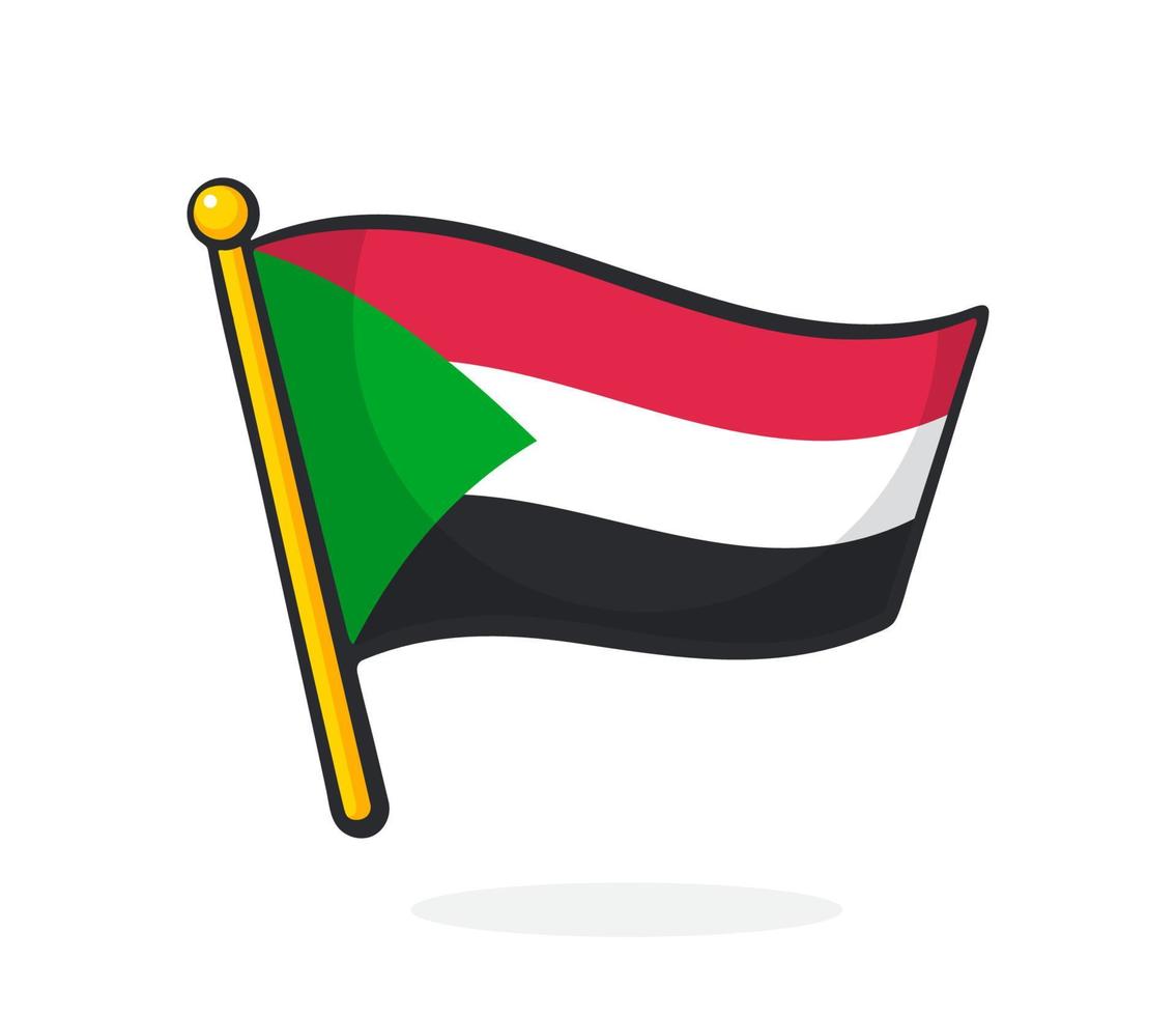 desenho animado ilustração do bandeira do Sudão vetor