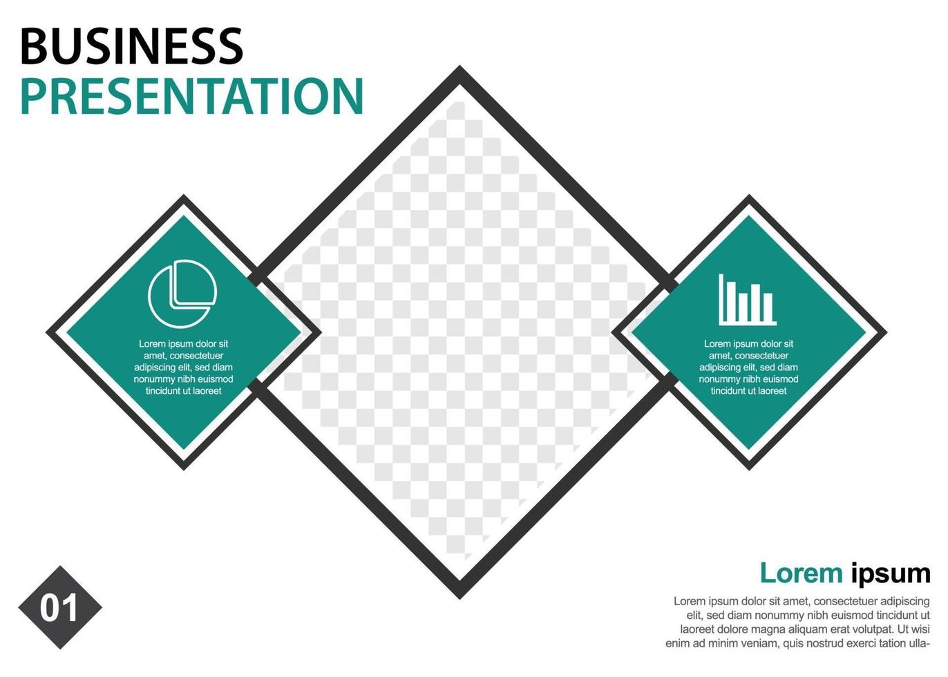 modelo de design de apresentação de negócios. perfeito para brochuras, promoção de marketing, infográficos, etc. vetor