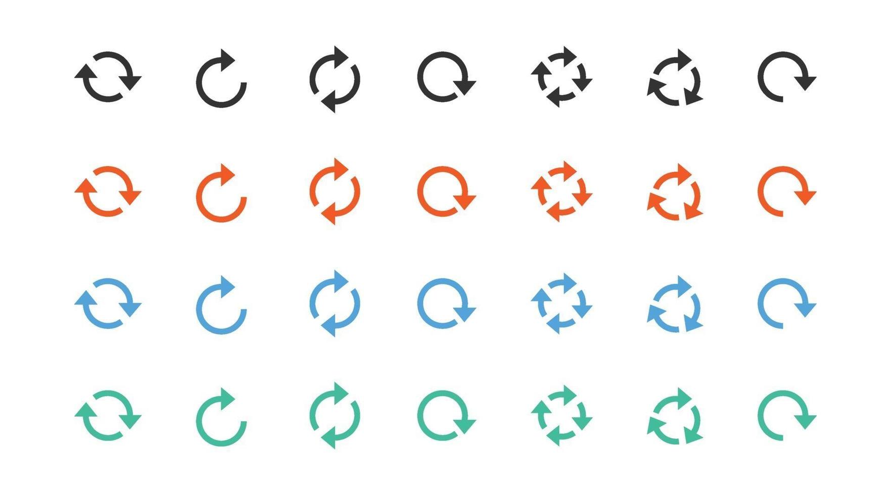 conjunto de diferentes vetores de ícone de sinal de seta