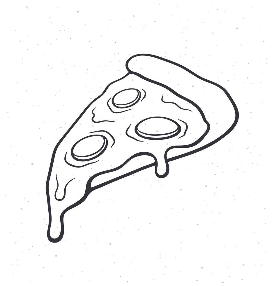 rabisco ilustração do calabresa pizza fatia vetor