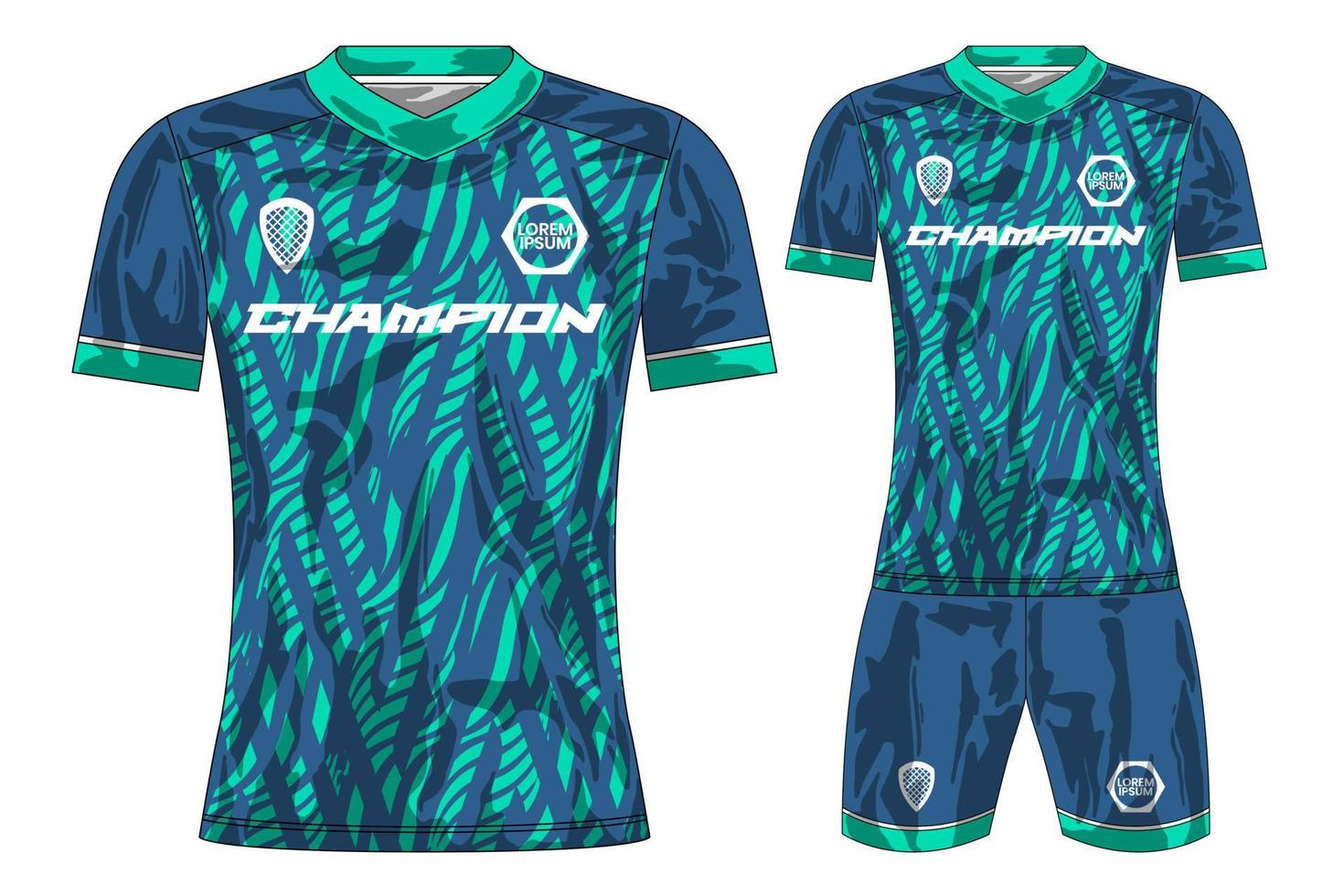 maquete de design de camiseta esportiva de camisa de futebol para clube de futebol vetor