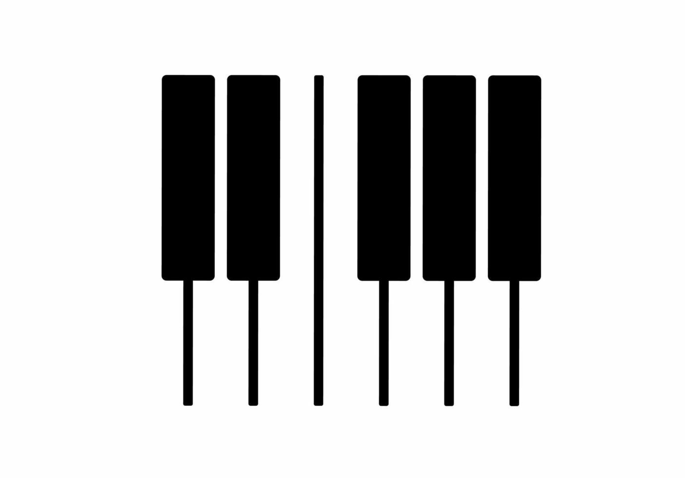 topo Visão piano teclado ícone isolado em branco fundo vetor