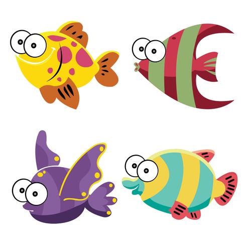 Ilustração em vetor de peixe dos desenhos animados