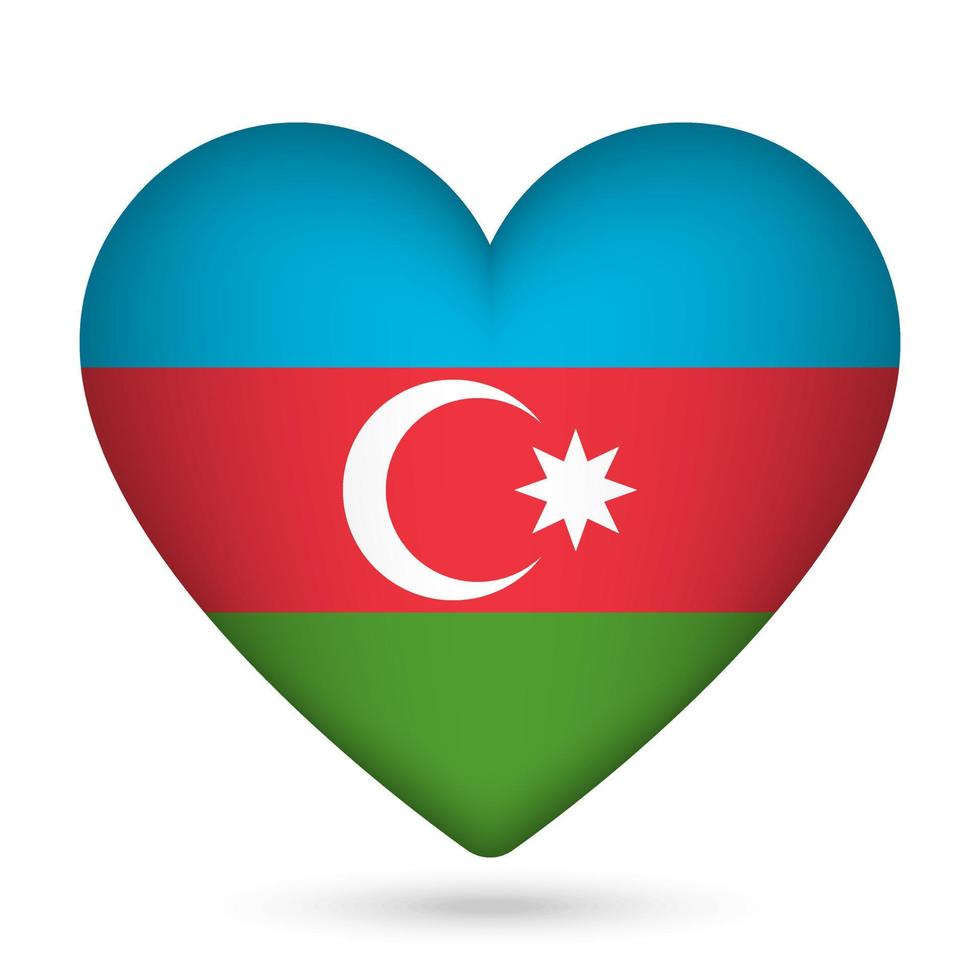 Azerbaijão bandeira dentro coração forma. vetor ilustração.
