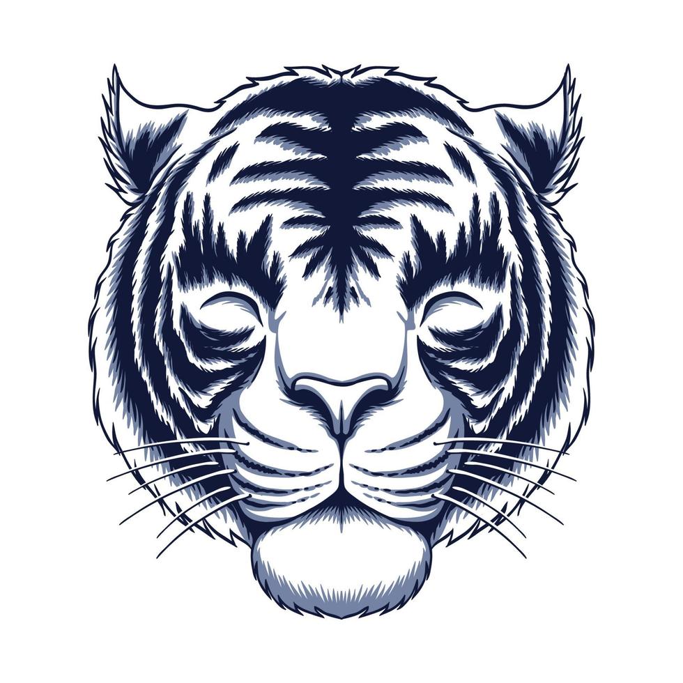 ilustração vetorial cabeça de tigre branco vetor