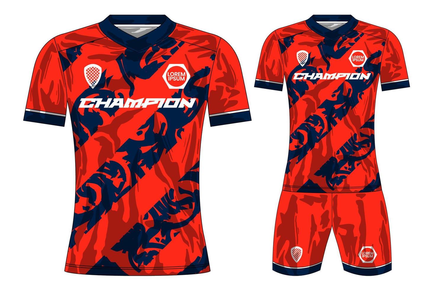 maquete de design de camiseta esportiva de camisa de futebol para clube de futebol vetor