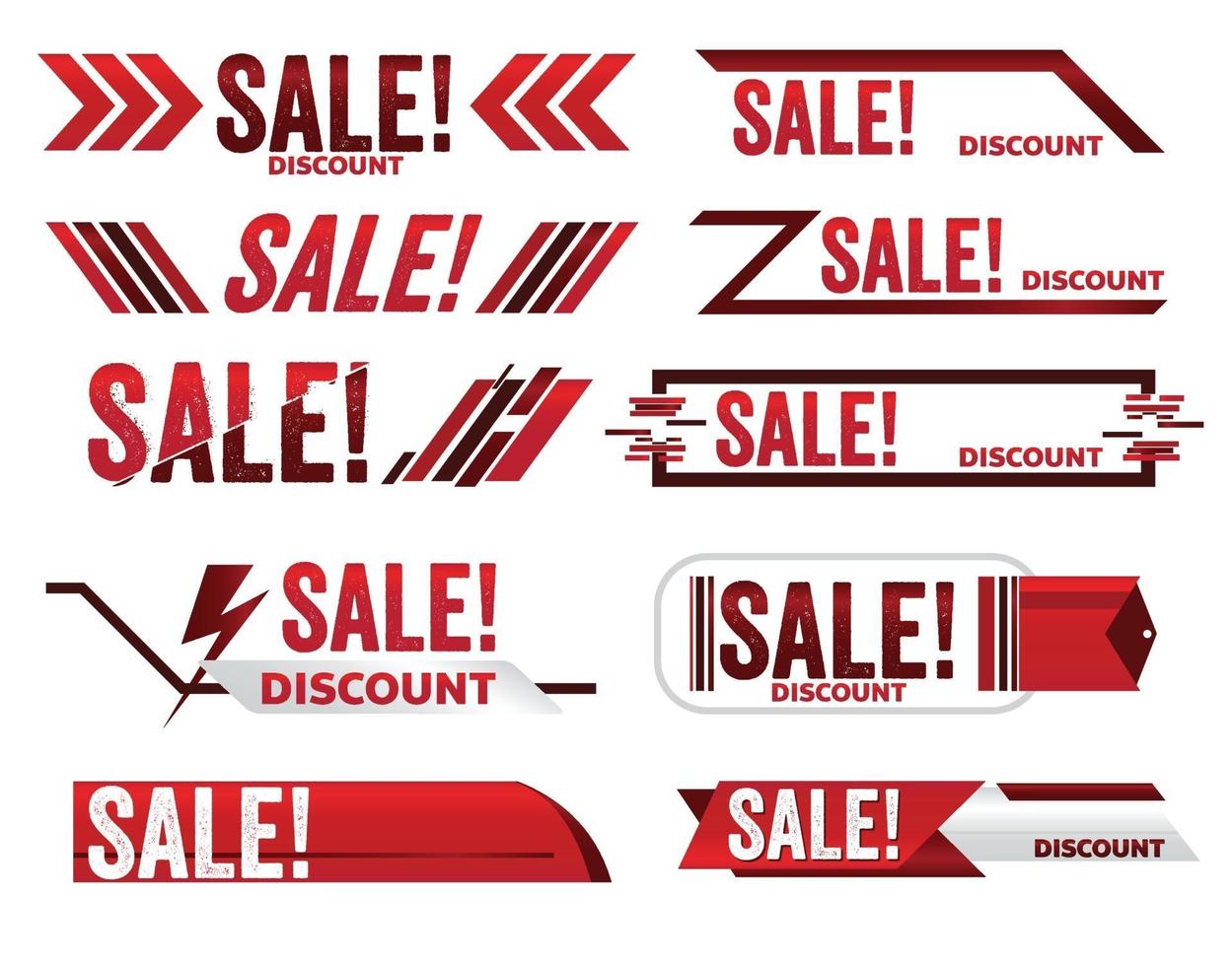 design de tag de promoção de banner vermelho de venda para marketing vetor