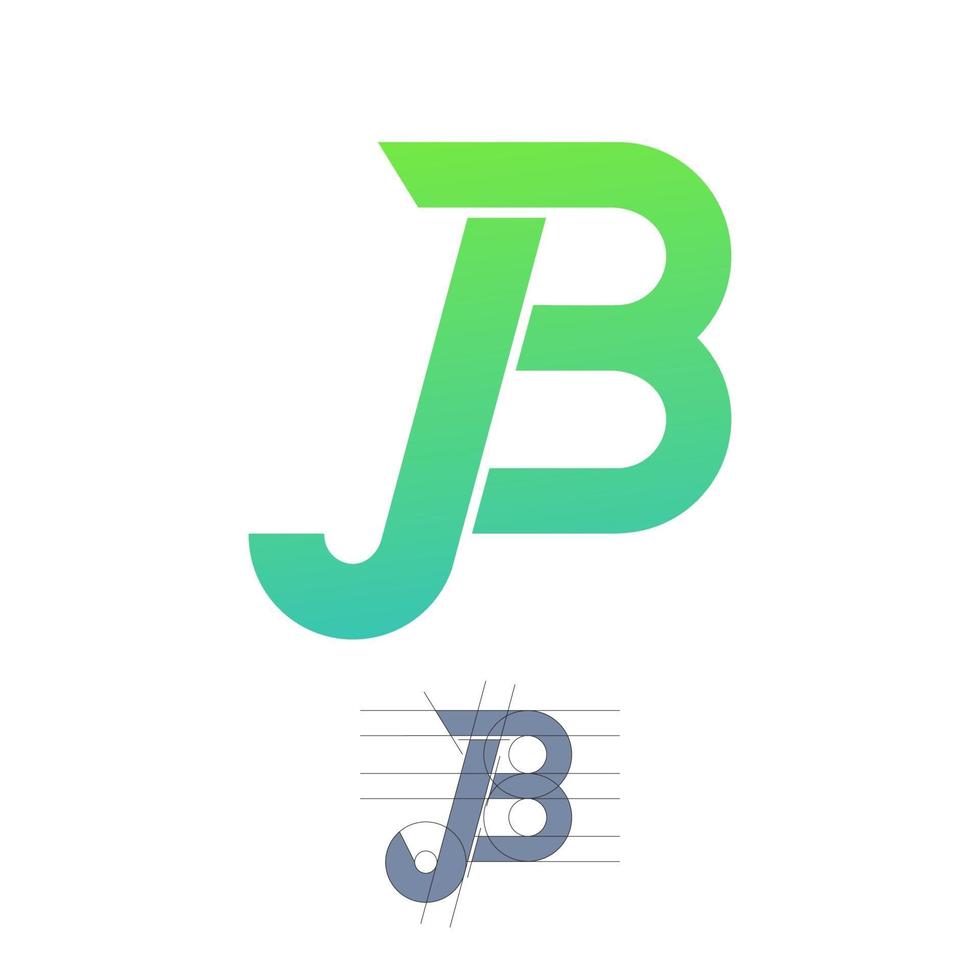 design do logotipo da ilustração da letra jb vetor
