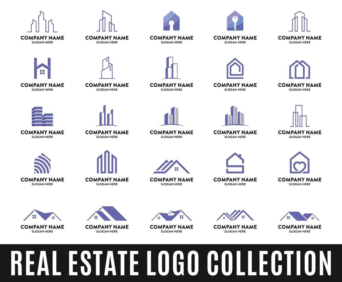 coleção de logotipos imobiliários vetor